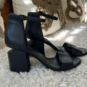 Alexander wang Abby black on black cutout heeled sandals size 37